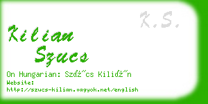 kilian szucs business card